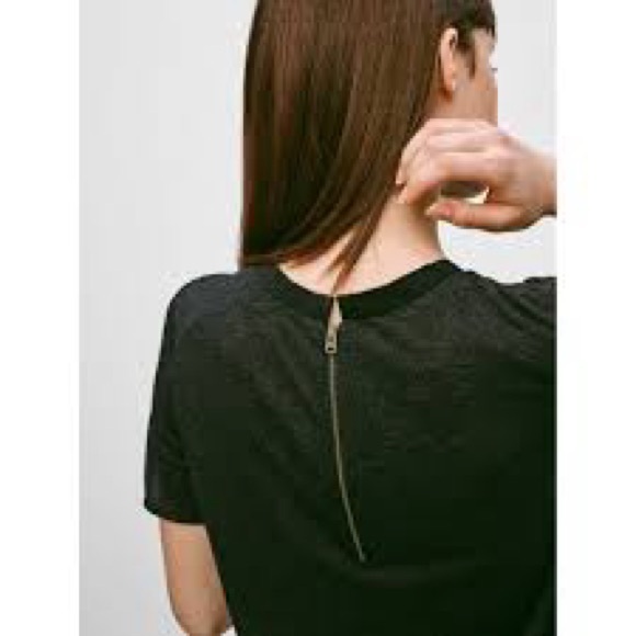 ARITZIA WILFRED Capuchine Silk Block T-Shirt Grey and Black Size Small - Picture 5 of 13